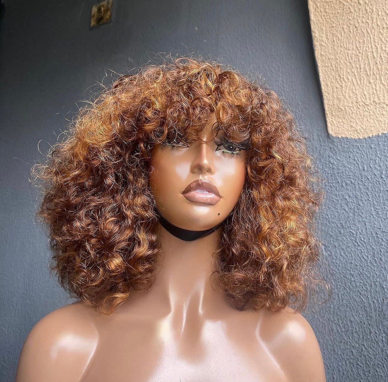 Curly Front Fringe Wig