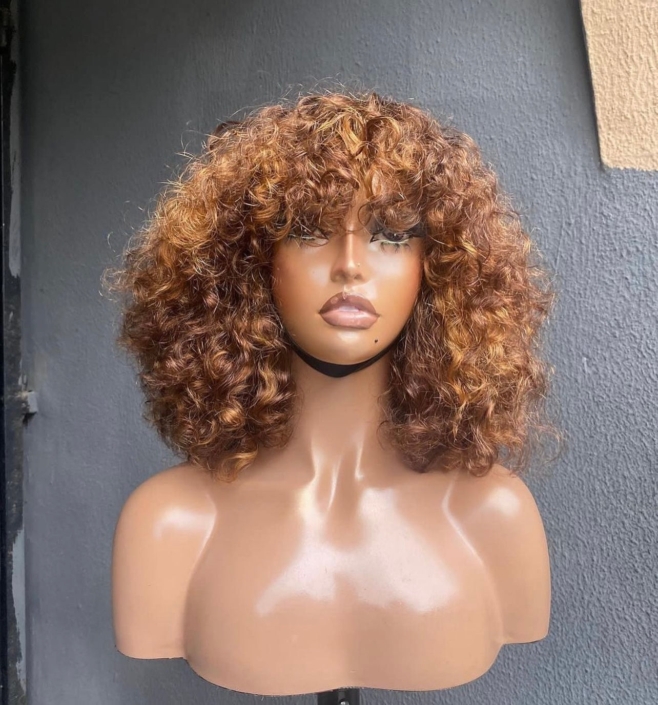 Curly Front Fringe Wig