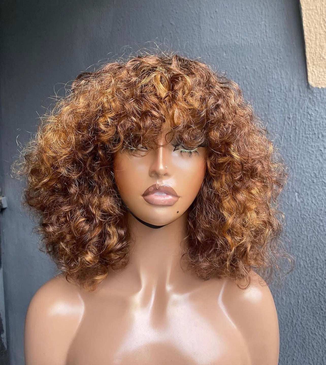 Curly Front Fringe Wig