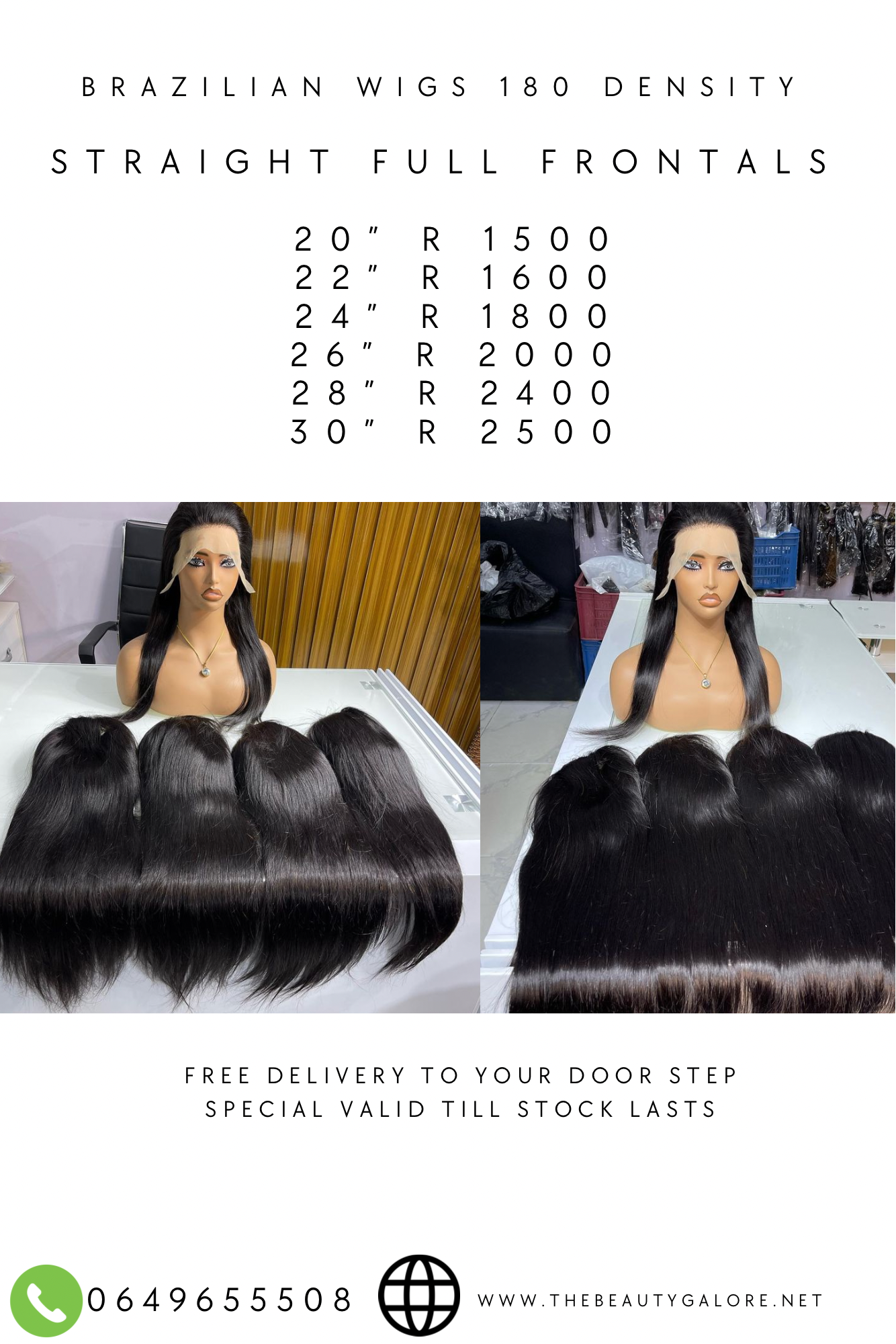 Brazilian 100% Human Hair  Full Frontal Wig