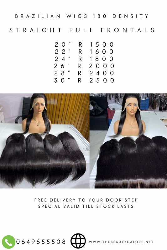 Brazilian 100% Human Hair  Full Frontal Wig