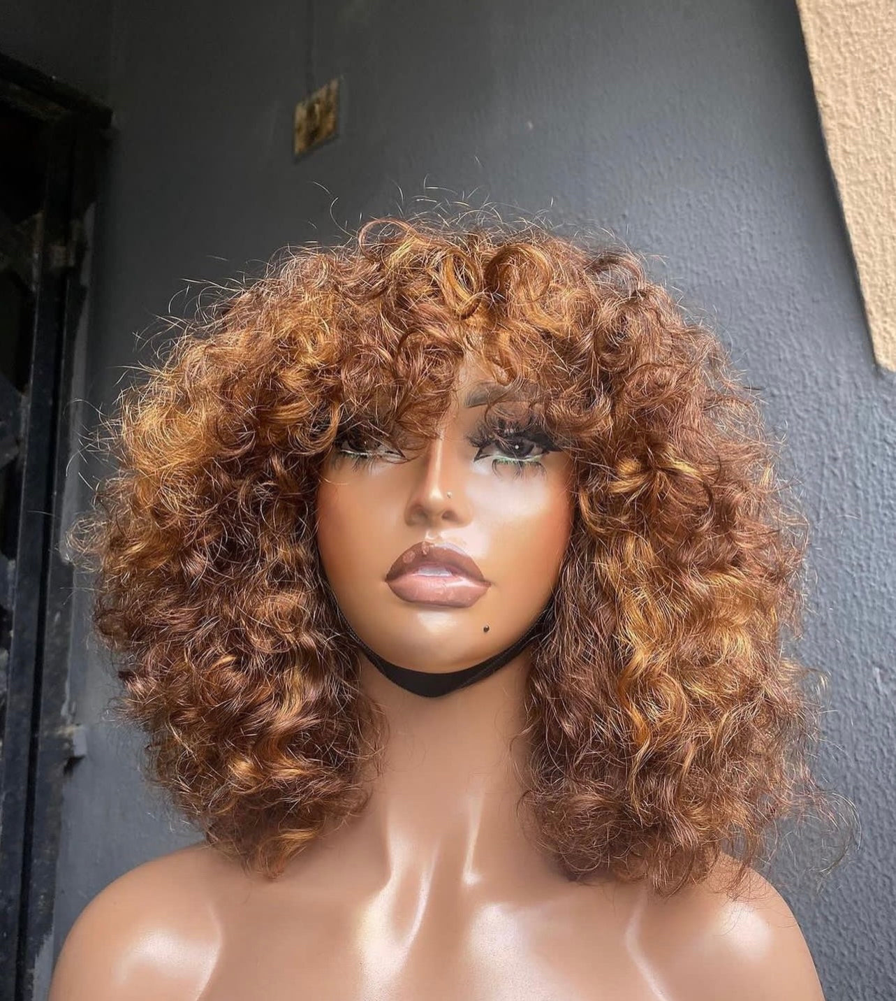 Curly Front Fringe Wig