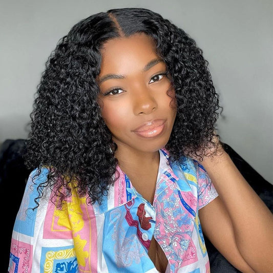 Brazilian 4x4 Glueless Curly  Double Drawn Wigs