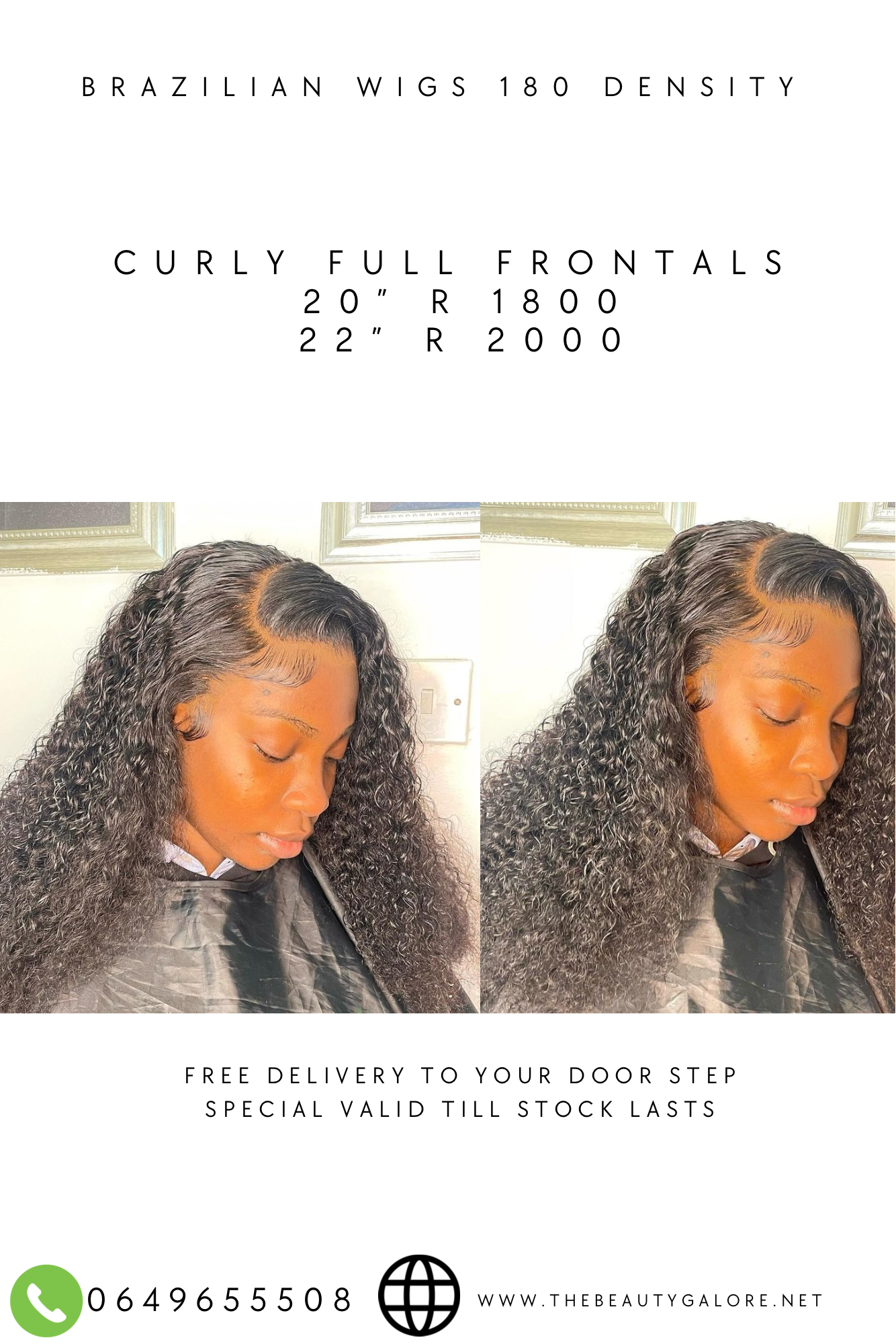 Curly Full Frontal Wig  Sale