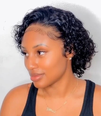 Pixie frontal Curly Wig