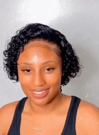 Pixie frontal Curly Wig